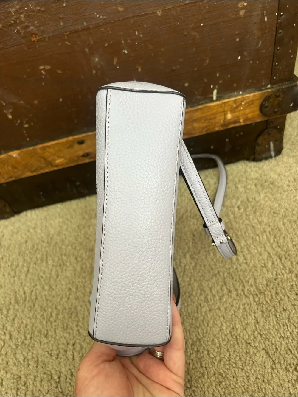 kate spade Pebbled Leather Crossbody in Light purple
